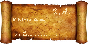Kubicza Ádám névjegykártya