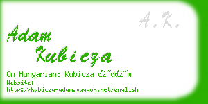 adam kubicza business card